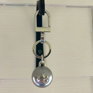TORY BURCH KEY FOB SILVER EUC